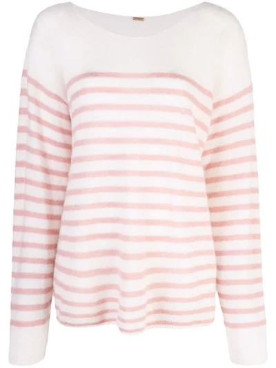 Shop Adam Lippes Oversized Striped Sweater In White