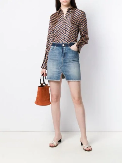 PINKO DREAMER DENIM MINI SKIRT - 蓝色