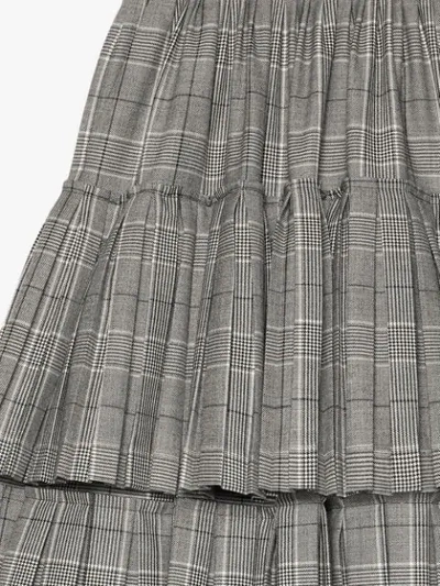 Shop Gucci Prince Of Wales Check Wool Skirt In 9024 Grey