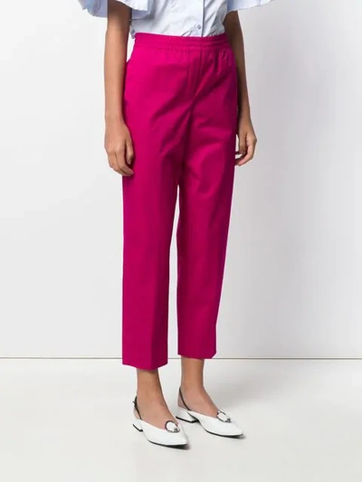 Shop Theory Slim Cropped Trousers In Pink