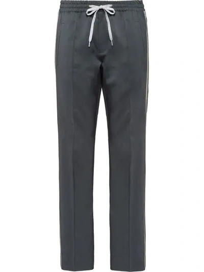 Shop Miu Miu Side Stripe Track Trousers In Grey