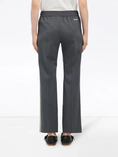 Shop Miu Miu Side Stripe Track Trousers In Grey