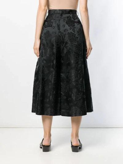 Shop Comme Des Garçons Noir Kei Ninomiya Floral Wide Leg Trousers - Black