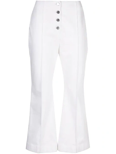 Shop Rosetta Getty Cropped Flare Jeans In White