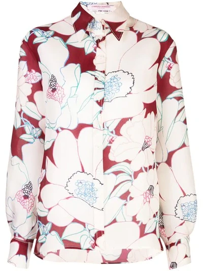 Shop Carolina Herrera Floral Print Shirt In White