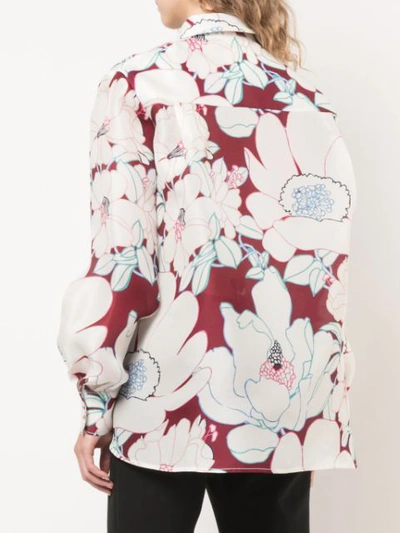 Shop Carolina Herrera Floral Print Shirt In White