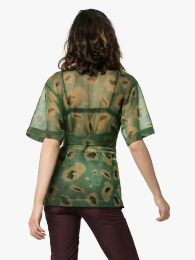 Shop Asai Camo Gleam Sheer Strap Shirt In Green