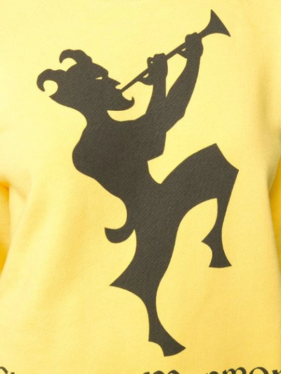 Shop Gucci Sweatshirt With Chateau Marmont Print - Yellow