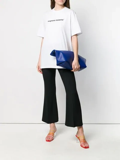 Shop Msgm Flared Trousers In Black