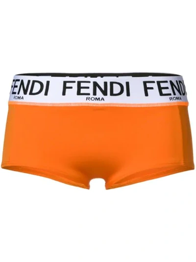 Shop Fendi High Waisted Briefs - Yellow