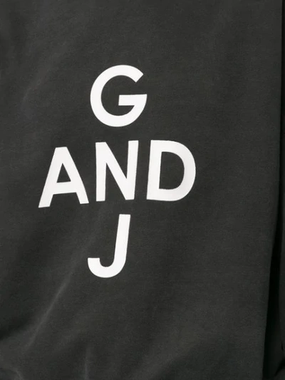 GOEN.J PRINT HOODED SWEATSHIRT - 灰色