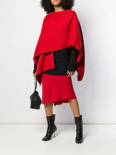 Shop Rick Owens Ribbed Fitted Skirt In Red