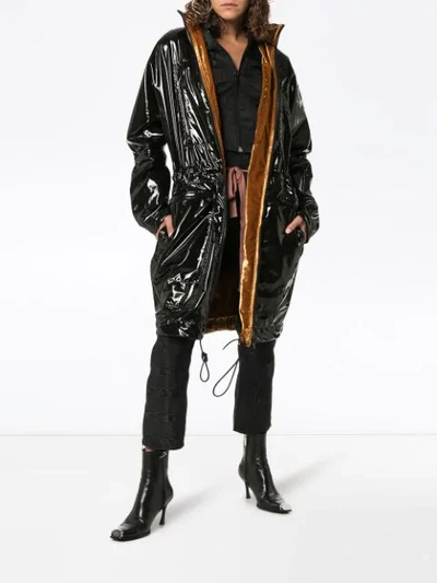 Shop Haider Ackermann Magnolia Vinyl Parka In Black