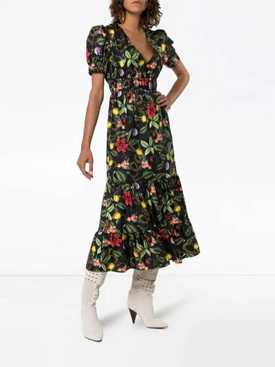 Shop Borgo De Nor Floral Print Maxi Dress In Tropical Garden Black