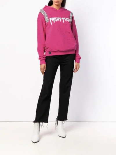 Shop Philipp Plein Crystal-embellished Sweatshirt In Pink