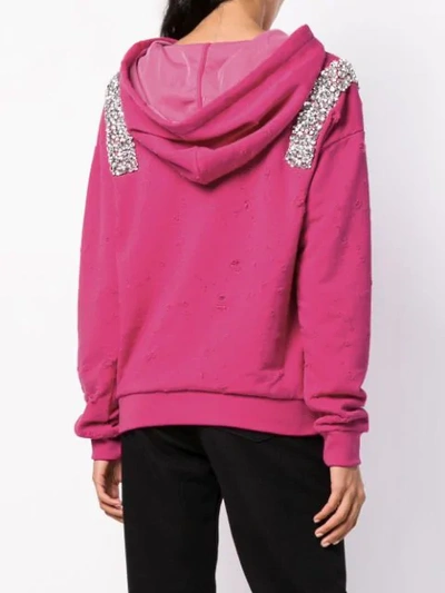 Shop Philipp Plein Crystal-embellished Sweatshirt In Pink