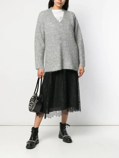 Shop Alexa Chung Lace Midi Skirt - Black
