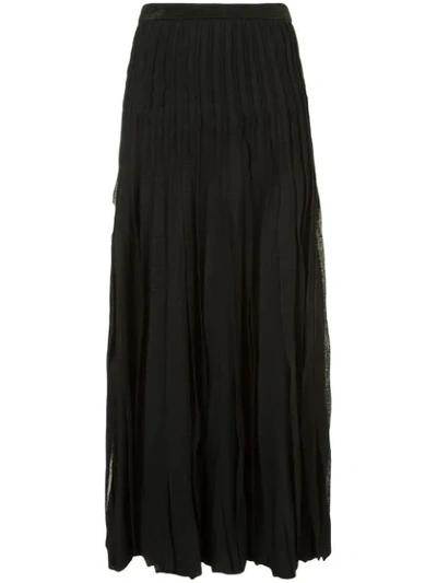 Shop Carolina Herrera Pleated Skirt In Black