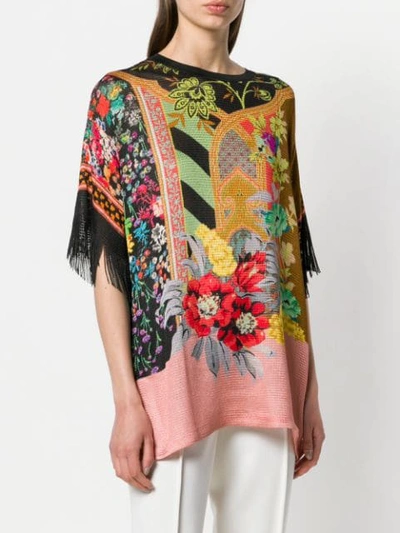 Shop Etro Mixed Floral Knit Top In Multicolour
