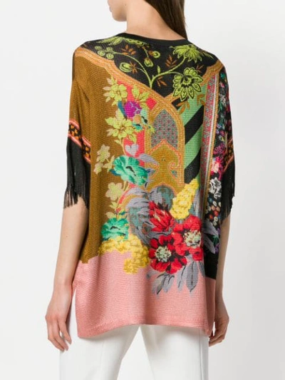 Shop Etro Mixed Floral Knit Top In Multicolour