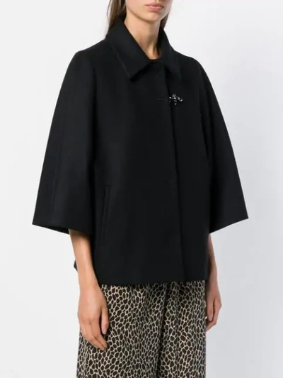 Shop Fay Cropped Sleeve Jacket In Black