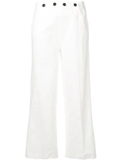 Shop Bellerose Wide Leg Trousers In White