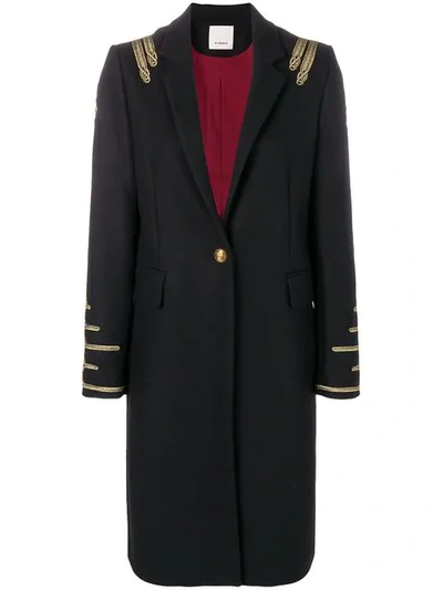 Shop Pinko Military Style Coat In Black