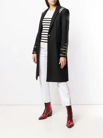 Shop Pinko Military Style Coat In Black