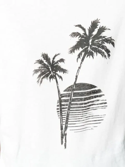 Shop Saint Laurent Palm Tree Sunset Print T In White