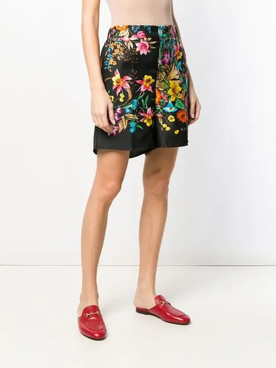 Shop Gucci Floral Pattern Shorts In Black