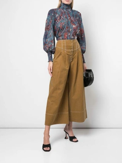 Shop Ulla Johnson Brando Cropped Trousers In Green