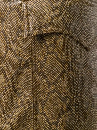 Shop Nanushka Snakeskin Effect Skirt In Brown