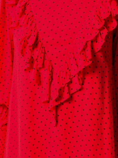 GANNI 短款波点连衣裙 - 红色