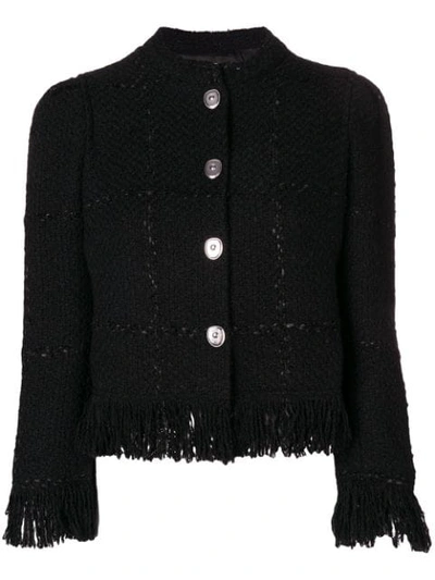 Shop Sonia Rykiel Button Fringe Jacket - Black