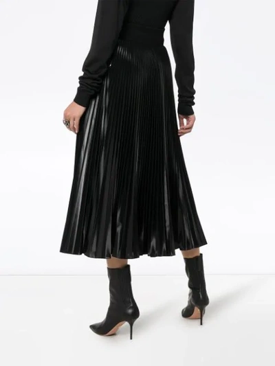 Shop Fendi Pleated Midi Skirt In Black