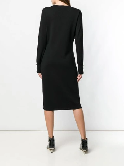 Shop Blugirl Pearl Embellished Knitted Dress In Black