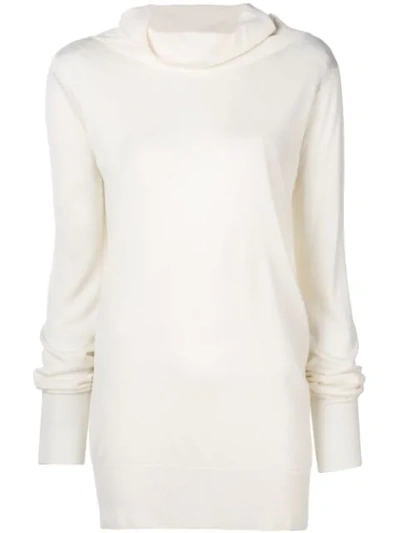 Shop Eleventy Knitted Sweatshirt In White