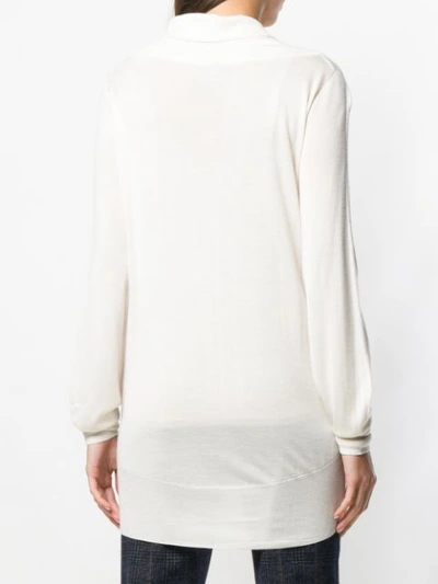 Shop Eleventy Knitted Sweatshirt In White