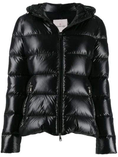 Shop Moncler Hooded Down Jacket In Black