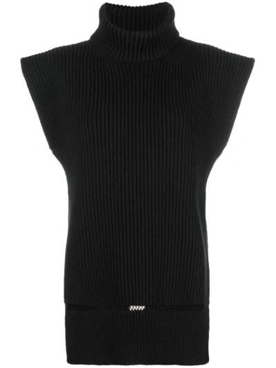 Shop Alexander Mcqueen Roll Neck Knit Top In Black