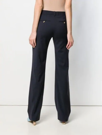 Shop Aalto Stitch Detail Flared Trousers In Blue