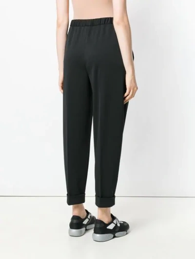 Shop Prada Cropped Tapered Trousers In Black