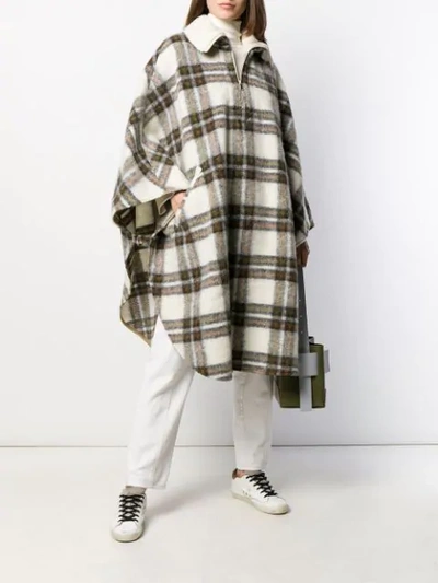 ISABEL MARANT ÉTOILE CHECK CAPE COAT - 大地色