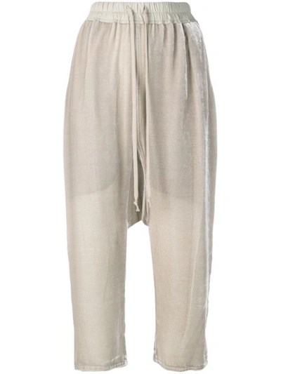 Shop Rick Owens Cropped Trousers - Neutrals