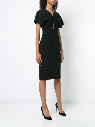 Shop Christian Siriano Zip Front Fitted Dress - Black