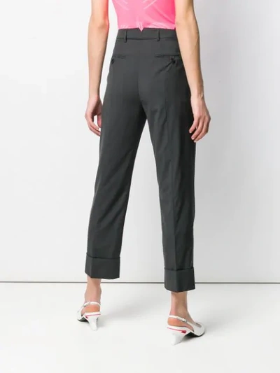 Shop Prada Tailored High-waisted Trousers In F0480 Ardesia