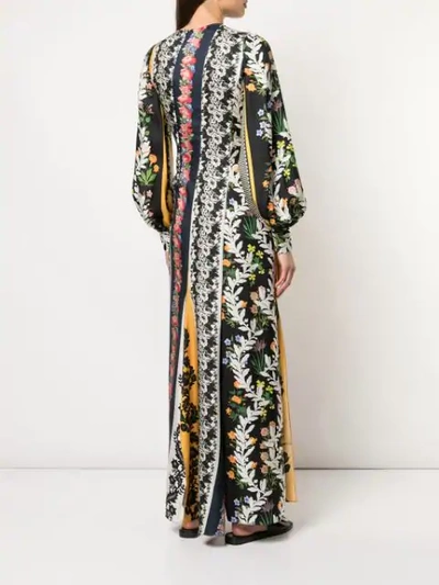 Shop Oscar De La Renta Floral Print Maxi Dress In Multicolour