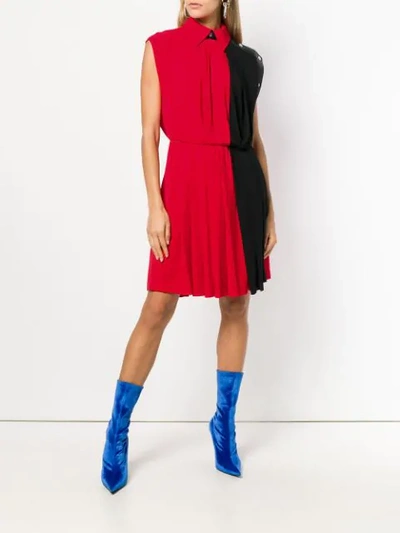 Shop Givenchy Panelled Shirt Dress In Red