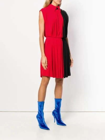 Shop Givenchy Panelled Shirt Dress In Red