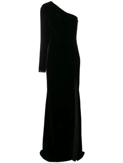 Shop Philipp Plein Asymmetric One Shoulder Dress In Black